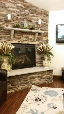 Waiting room fire place