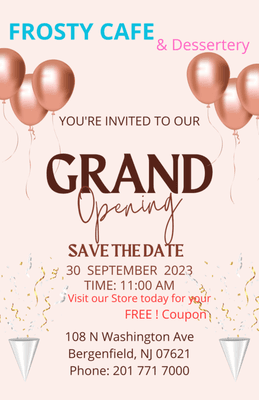 We are excited to invite your to our Grand opening. Please visit our store to get your FREE ! Coupon.