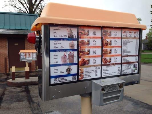 Drive-in menu