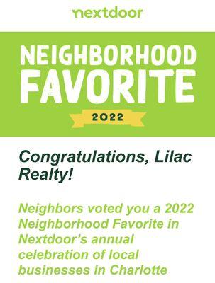 Just voted a nextdoor neighborhood favorite!