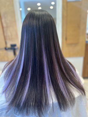 Lavender color hair extention