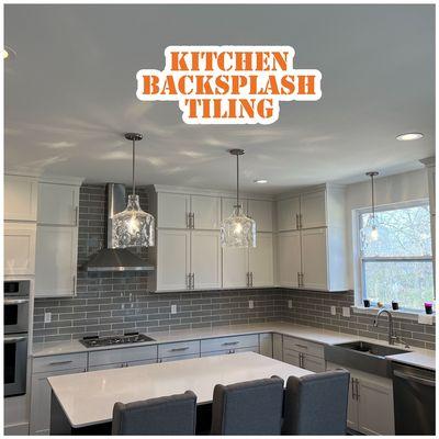 Backsplash tiles installation