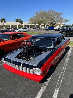 My friendly mechanic's custom hand built '66 Nova! Mildly tuned with only 850hp at the wheels... 0.75 mpg!