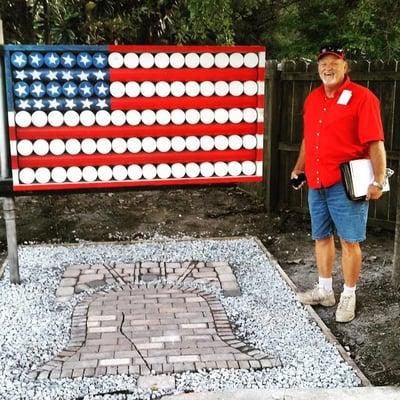 Mike, our park host, shows off the park mailbox. Unique style is what we are all about.