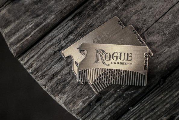 Wallet size beard comb/bottle opener