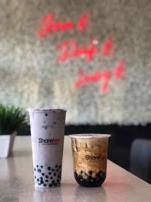 Taro pearl milk tea, tiger milk tea