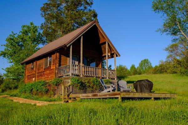 Our log cabin in the back hay field