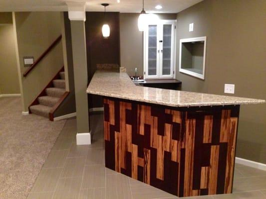 Basement remodel custom bar Avon, Ohio