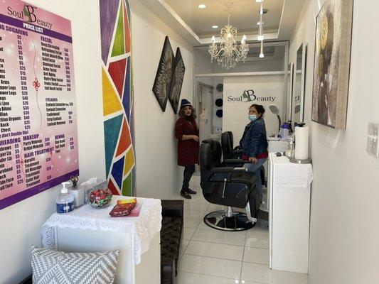 Inside of the beauty salon