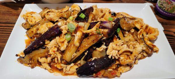 Chinese Eggplant and Chicken in Garlic Sauce