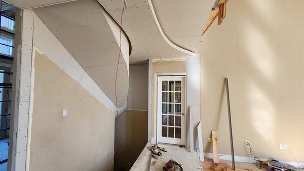 Plasterboard suspended ceilings.