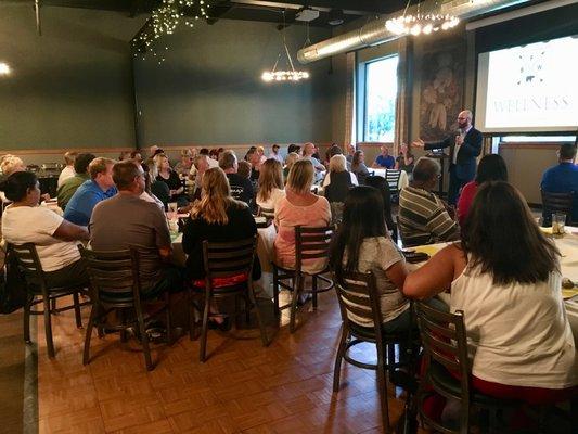 Dr. Burlison at patient appreciation dinner.