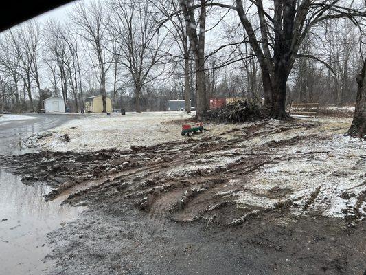 Damage to the yard.