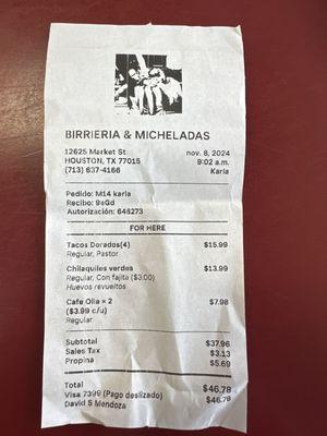 Pague y sin comernos la comida