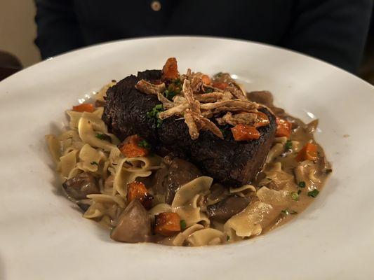 Short rib beef stroganoff