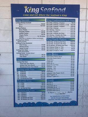 Prices are a little higher than they are on the previous menus.