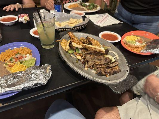 Chicken and beef fajitas for 2