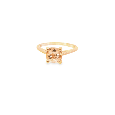 Morganite and Diamond Engagement Ring in 18k Rose Gold