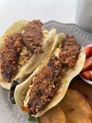 Vegan magic mushroom breakfast tacos!