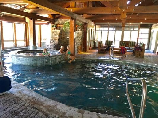 The lovely indoor pool, jacuzzi area. From 8pm-10pm it is adults only.