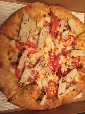 White Cheesey Pizza add Chicken