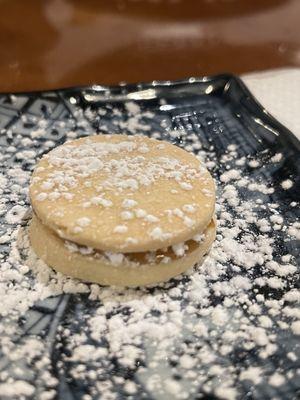 Mini alfajor on the house because they were out of the real dessert!