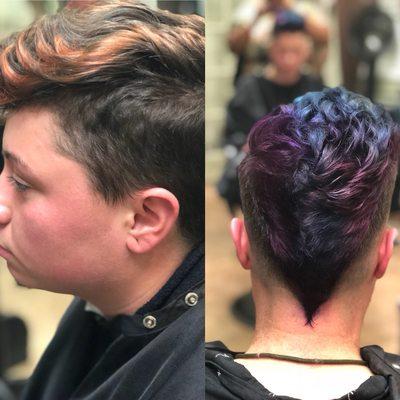 What's your color personality? Hers is purple haze.  Before and after.