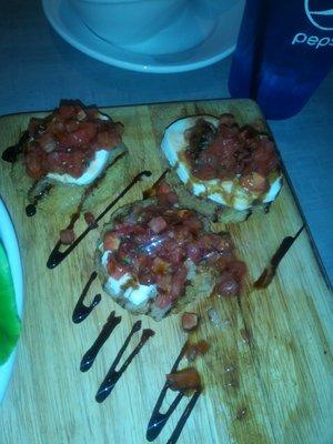 Fried green tomato caprese