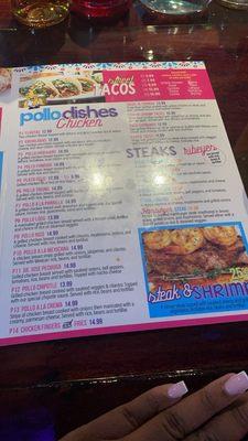 Menu and prices