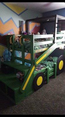 Twin over twin tractor bunk bed.