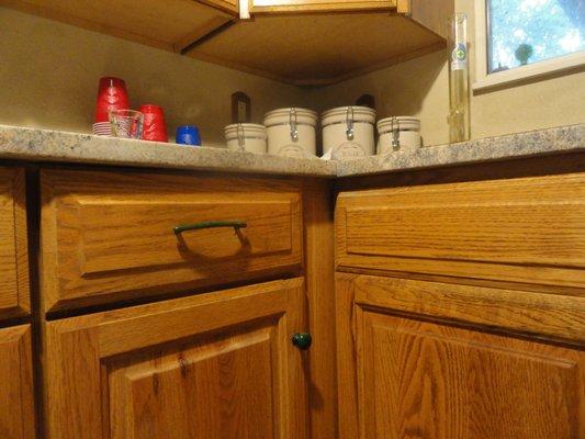 pushed false drawers down in their slots installing the sink note gap change