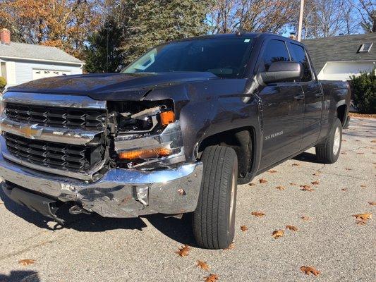 Front, fender and door damage