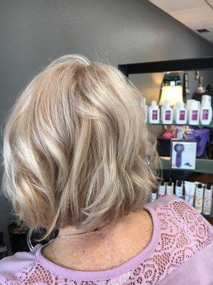 Gorgeous shine and volume with  St. John products.