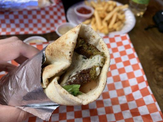 Falafel pit sandwich