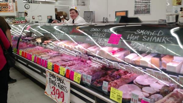 Great meat counter, Fareway, Ames, Iowa, USA, Oct. 2015