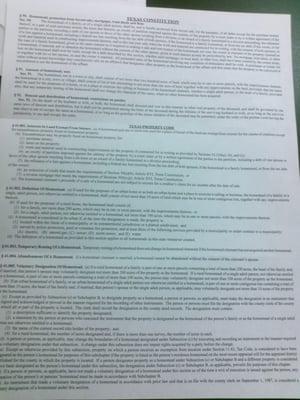 The entire back of the form is snippets of Texas law.