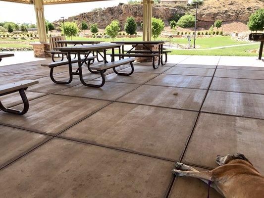 This spacious covered pavilion is a nice spot to eat lunch and it can be reserved @ Sullivan Virgin River Soccer Park - 5/1/17