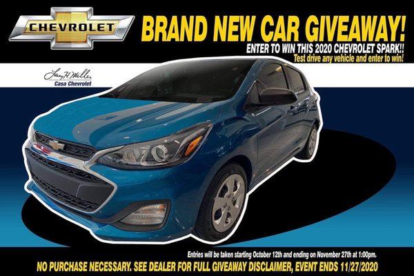 We are giving away a brand new Car on Black Friday 11/27/20 take a test drive to enter !