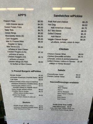 Silver Brick Grill menu (January 2024)