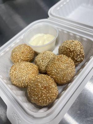 Sesame Balls with a side of Condensed Milk