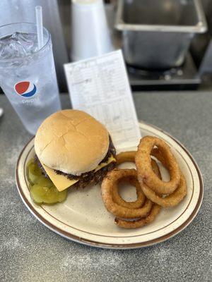 Double Cheeseburger & Onion Rings