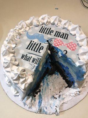 Gender reveal Ice cream cake