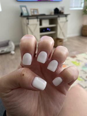 SNS nails in white :)