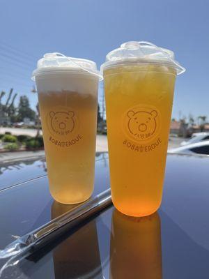 Peach Cheese White Peach Oolong Tea and Passion Fruit Green Tea