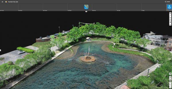 The Fountain City duck pond after we did a aerial survey. (As seen in the model)