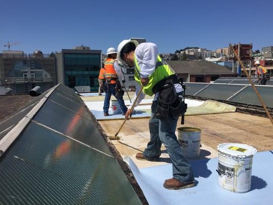 Single-Ply reroof installation