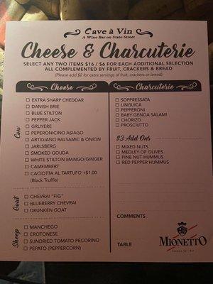 Cheese menu !!