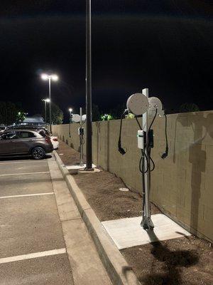 Two dual car chargers installed at CarMax Fresno.