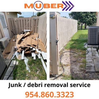 Construction debri and junk removal service This was a same day appointment job. Took us about 1 hour to get it removed.