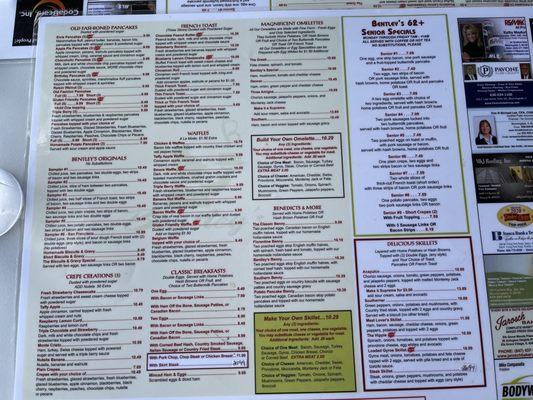 Menu- so many choices!!